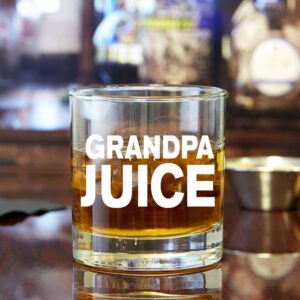 KLUBI Gifts for Grandpa - Grandpa Juice - 11oz Funny Whiskey/Cocktail Glass- Idea From Daughter, Fathers Day, Papa, New, For Birthday, Grandson, Grandchildren, Granddaughter, Grandkids
