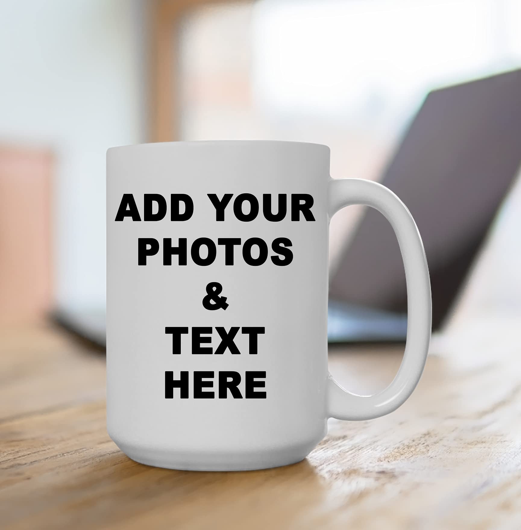 Sweet Love Custom Mug, Custom Photo Name Text White Mug Cup, Personalized Picture Coffee Mug, Add Multiple Personalized Text Images To Mug, Custom Gift for Birthday (15 Ounce White Mug)