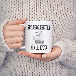 History Teacher Gift Spilling the Tea Since 1773 Coffee Cup, Appreciation Funny History Major Mug, Mugs For History Teacher Men For Woman Birthday Christmas Teacher's Day Gifts White Coffee Mug 11 Oz