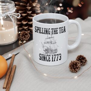 History Teacher Gift Spilling the Tea Since 1773 Coffee Cup, Appreciation Funny History Major Mug, Mugs For History Teacher Men For Woman Birthday Christmas Teacher's Day Gifts White Coffee Mug 11 Oz