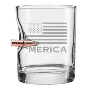 benshot 'merica rocks glass with real .308 bullet - 11oz | made in the usa