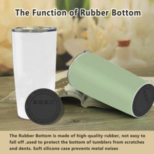 Silicone Bottoms for Tumblers, Protective Anti-Slip Rubber Bottom with Adhesive,Sublimation Tumbler Rubber Bottom Pads Bulk for Straight Skinny Tumblers,Wine Tumblers,Mason Jars 20Pcs (2.2 Inches)