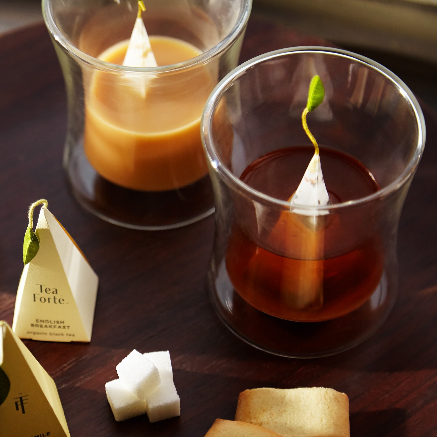 Tea Forte Poom Double Wall Glass Tea Cup for Hot or Iced Tea