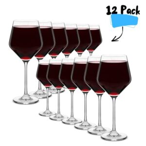 Btat- Wine Glass Set, Set of 12, 15 oz, Wine Glasses with Stem, Long Stem Wine Glasses, Crystal Wine Glasses, Red Wine Glasses, White Wine Glasses, Stemmed Wine Glasses