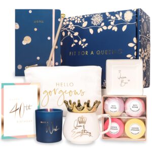 luxe england gifts royal 40th birthday gift basket for women - luxury 40th birthday gifts for women designed in britain – high-end unique 40th birthday gift box for women friend, wife, mom, sister