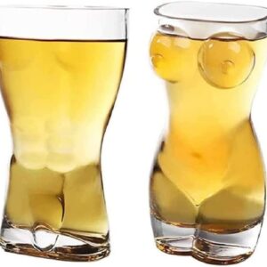 shyliey 2 Pack Cocktail Shot Glass, Transparent Funny Wine Glass, Body Shape Beverage Cups, Glassware Bar Decoration Cup, For Bars Birthday Party Decor (Classic)