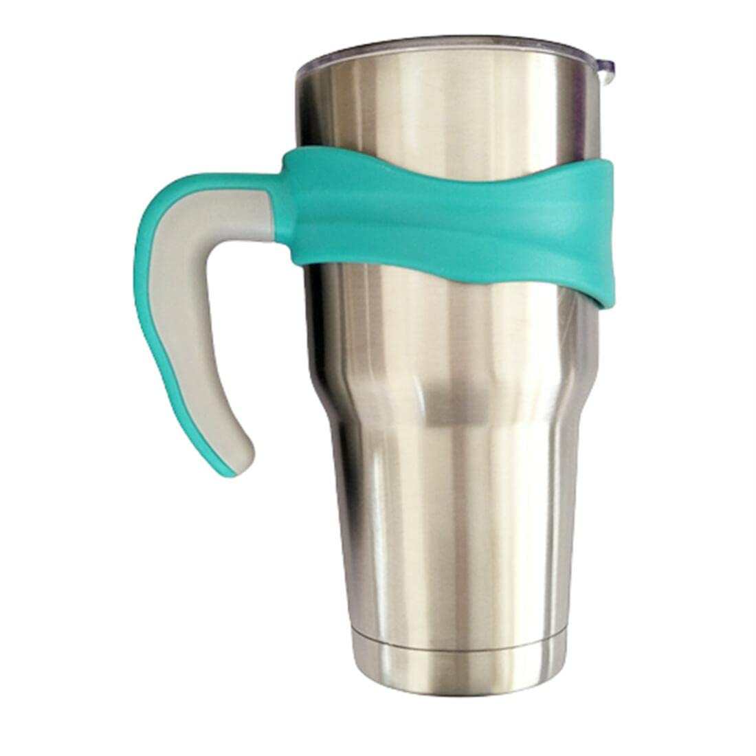 30 oz Tumbler Handle, Anti Slip Travel Mug Grip Cup Holder for Stainless Steel Tumblers, Suitable for Trail, Sic, Yeti, Ozark and More 30 Ounce Tumbler Mugs (Turquoise)