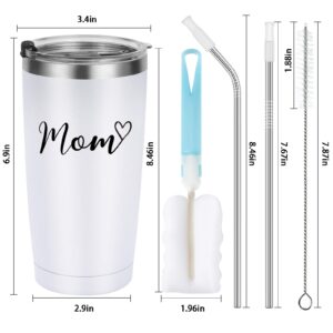 Mom and Dad Travel Tumbler Set, Funny Christmas Gifts for New Parents New Pregnancy New Dad New Mom Anniversary Birthday, Stainless Steel Insulated Travel Tumbler with 2 Lids(20oz, Black and White)