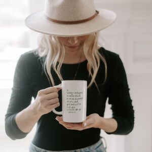 Sweet Water Decor Inspirational Coffee Mugs | Cute Motivational 16oz Ceramic Style Scripture Coffee Cup | Microwave and Dishwasher Safe | Encouraging Religious Gift (Be Strong and Courageous)