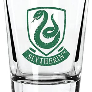 Harry Potter Shot Glass Set - 2 oz. Capacity - Set of 4 Glasses - Gryffindor, Slytherin, Hufflepuff, Ravenclaw