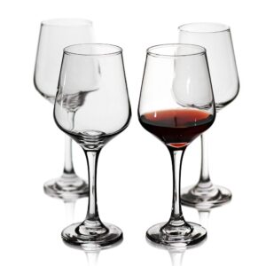 wine glasses set of 4 ,durable red wine glasses for bordeaux/cabernet,thick resistant white wine glasses for housewarming,wedding,anniversary,15oz
