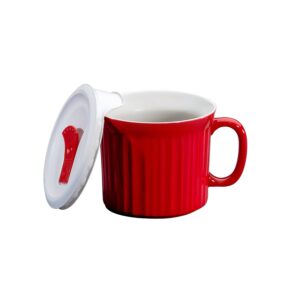 tomato red pop-ins 20 oz. mug with vented plastic cover