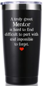 momocici mentor gifts 20 oz tumbler.a truly great mentor is hard to find and impossible to forget.appreciation,retirement,goodbye,farewell gifts for mentoring teacher boss peer mug(black)