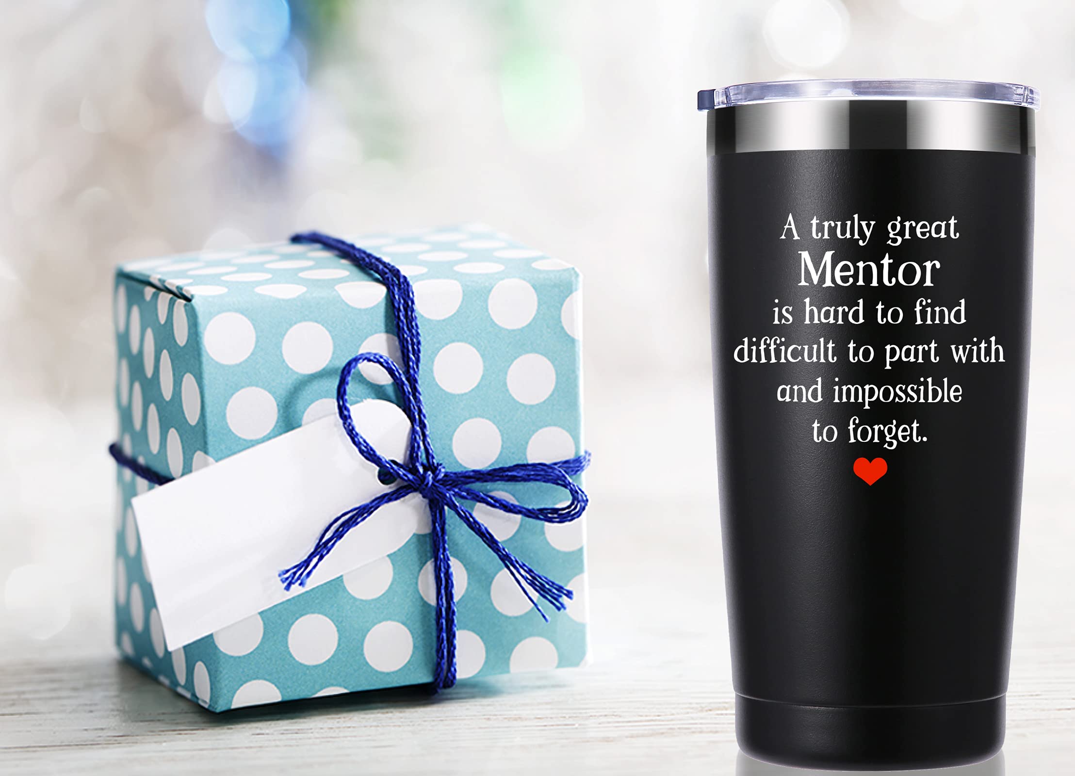 momocici Mentor Gifts 20 OZ Tumbler.A Truly Great Mentor Is Hard To Find And Impossible To Forget.Appreciation,Retirement,Goodbye,Farewell Gifts for Mentoring Teacher Boss Peer Mug(Black)