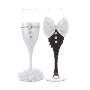 true love gift wedding champagne glasses for bride and groom wedding flutes toasting bridal shower gifts mr and mrs wedding glasses wedding decorations set of 2