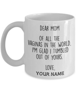 personalized dear mom mug of all the vaginas in the world mug mothers day gifts for mom mum from daughter son color changing mug (multi 1)