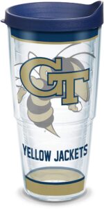 tervis made in usa double walled georgia tech institute of technology yellow jackets insulated tumbler cup keeps drinks cold & hot, 24oz, tradition