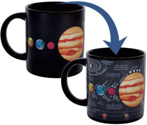 heat changing planet mug - add coffee and the solar system appears