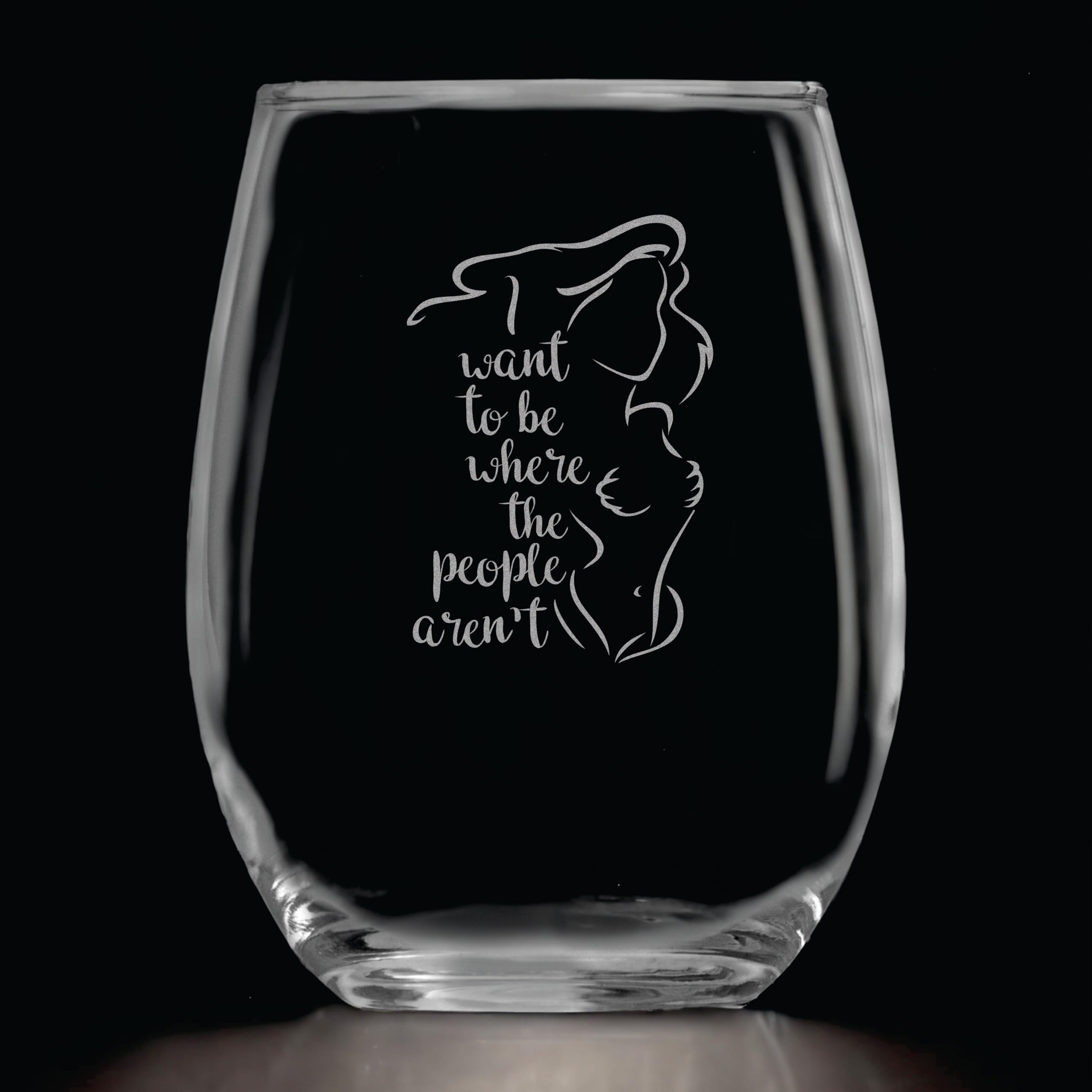 I Want to be Where the People Aren't - 15 oz Stemless Wine Glass - Ideal for Little Mermaid Fan - Ariel Inspired - Funny Gag Birthday Christmas or Movie Themed Gift - Introvert Humor