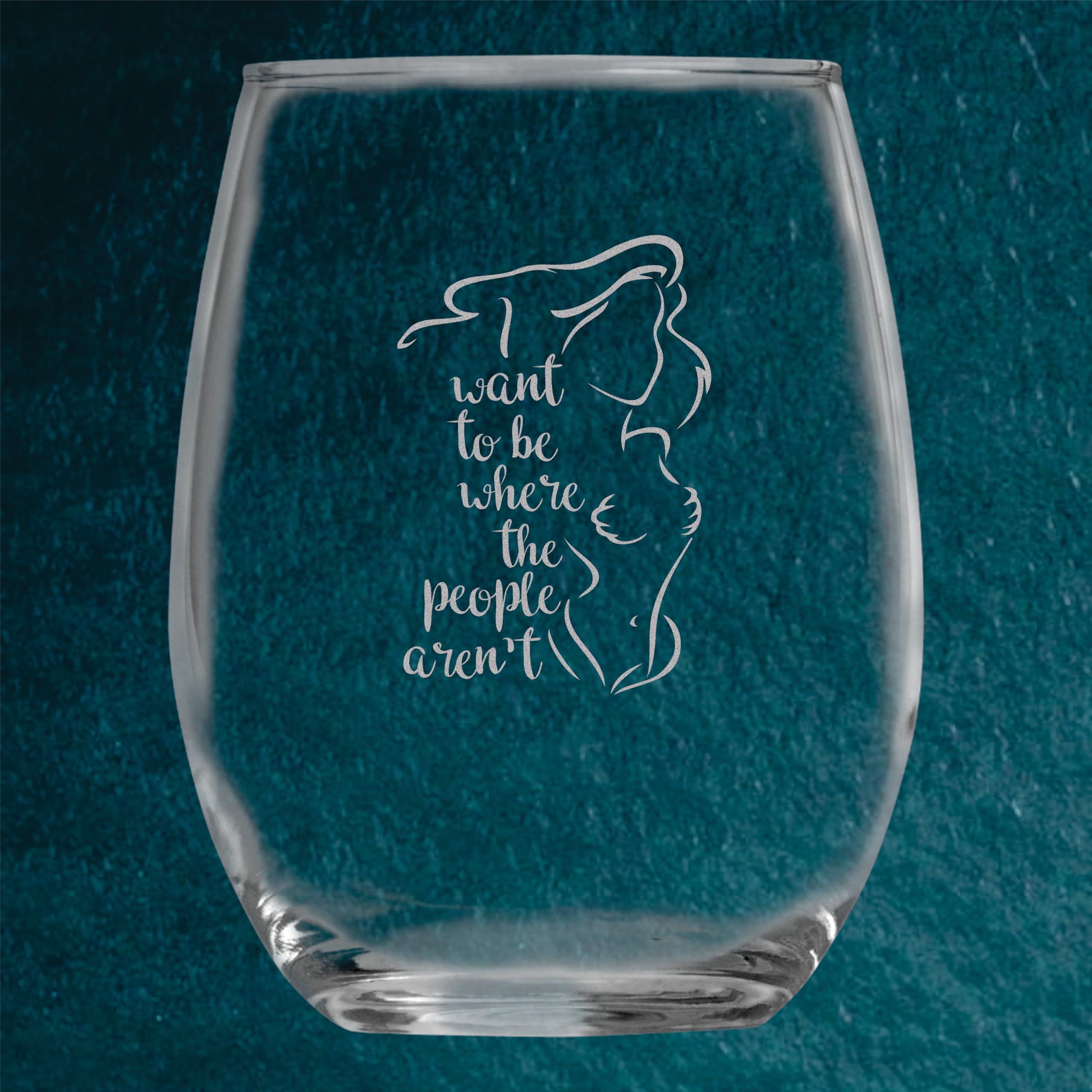 I Want to be Where the People Aren't - 15 oz Stemless Wine Glass - Ideal for Little Mermaid Fan - Ariel Inspired - Funny Gag Birthday Christmas or Movie Themed Gift - Introvert Humor