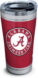 tervis triple walled university of alabama crimson tide insulated tumbler cup keeps drinks cold & hot, 20oz - stainless steel, campus
