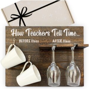 giftagirl popular teacher appreciation gift - teacher gifts for women like our how teachers tell time are fun gifts for teacher and truly make a memorable teacher gift. mugs - glasses not included