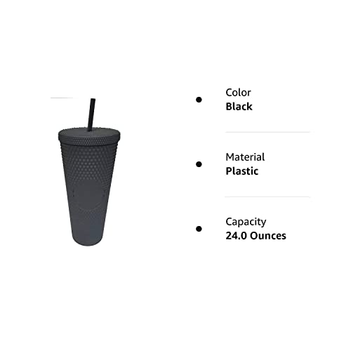 Starbucks Plastic 2021 Black Matte Studded Venti Tumbler, 24 oz