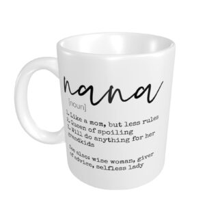 yipaidel nana mother's day nana definition coffee mug, funny white ceramic cup 11 oz birthday gifts for aunt sister confidante grandpa uncle friends, men women love it