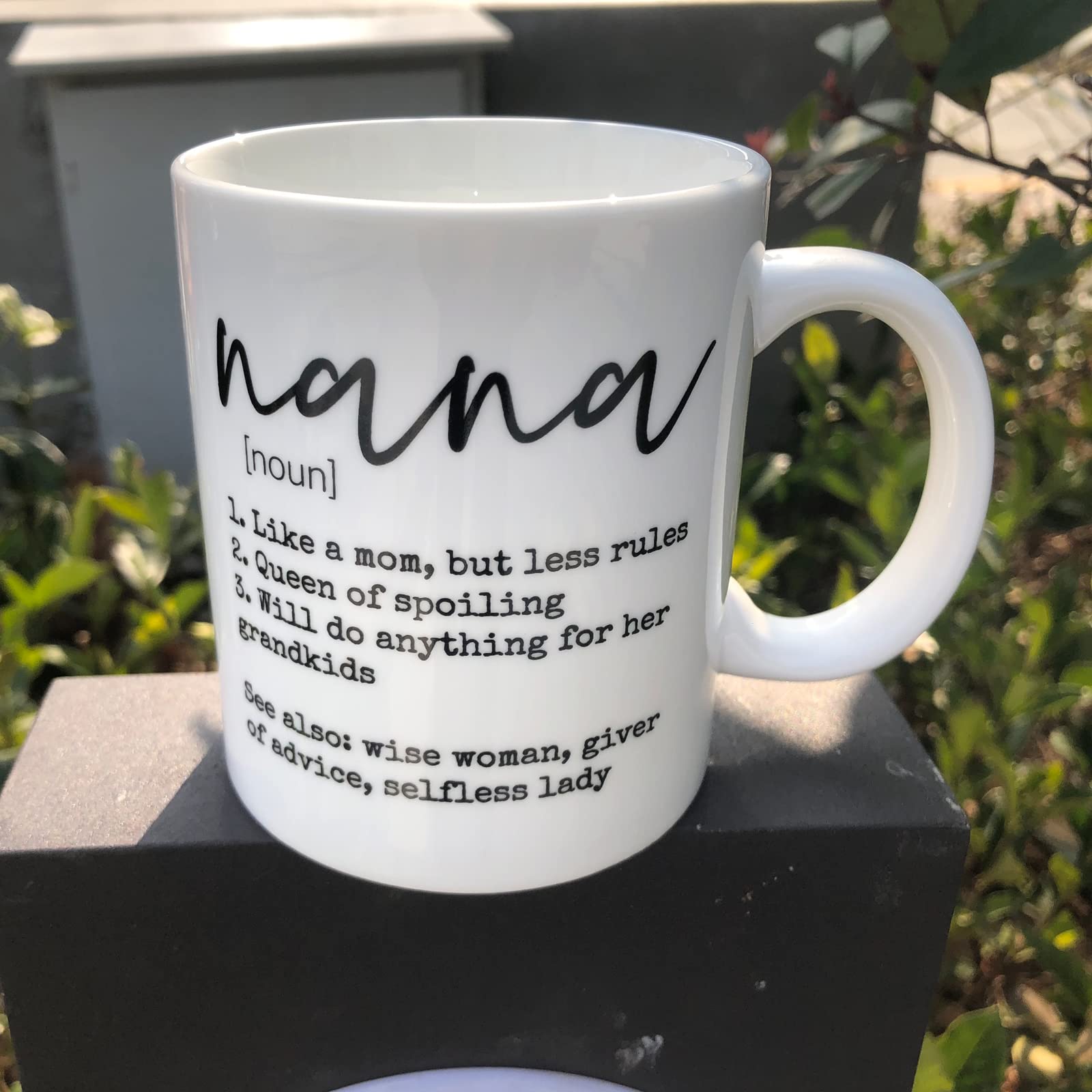 Yipaidel Nana Mother's Day Nana Definition Coffee Mug, Funny White Ceramic Cup 11 OZ Birthday Gifts For Aunt Sister Confidante Grandpa Uncle Friends, Men Women Love It