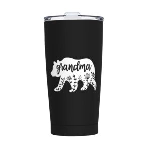 yipaidel grandma bear 20 oz tumbler, travel coffee mug, stainless steel cup with lid, double wall vacuum insulated travel mug gifts for men women