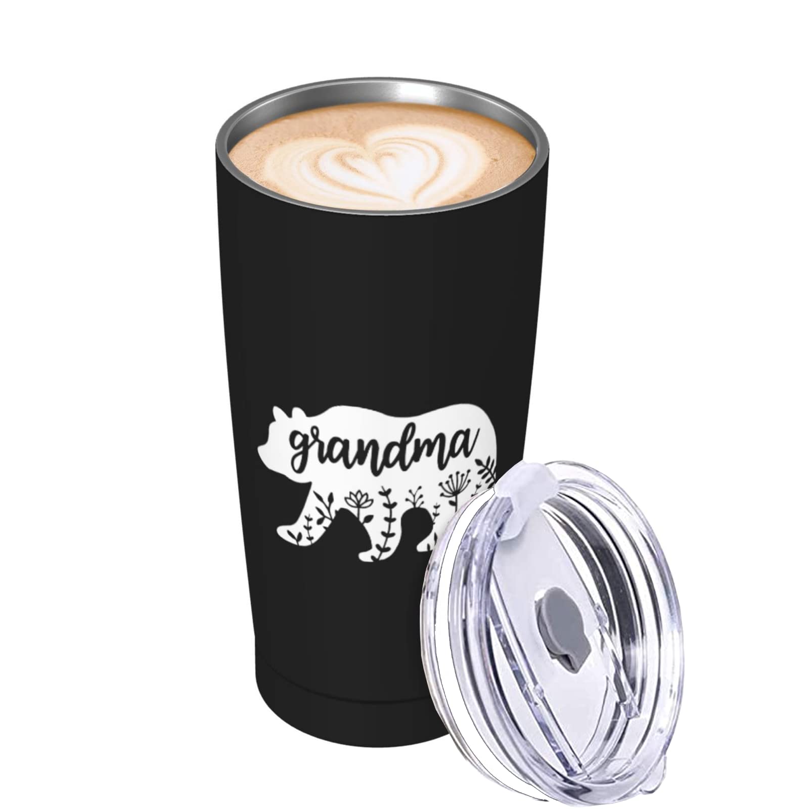 Yipaidel Grandma Bear 20 OZ Tumbler, Travel Coffee Mug, Stainless Steel Cup with Lid, Double Wall Vacuum Insulated Travel Mug Gifts for Men Women