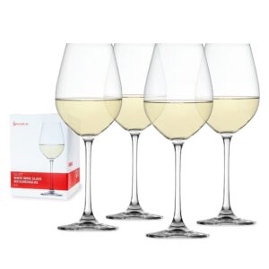 spiegelau salute white wine glasses, set of 4, european-made lead-free crystal, classic stemmed, dishwasher safe, professional quality white wine glass gift set, 16.4 oz