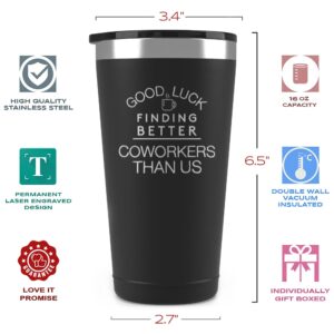 Sodilly Farewell Gifts for Coworker - Going Away Gifts for Coworker - Coworker Leaving Gifts for Men New Job Good Luck Goodbye Gifts For Coworkers Boss Friends - Stainless Steel Tumbler 16oz