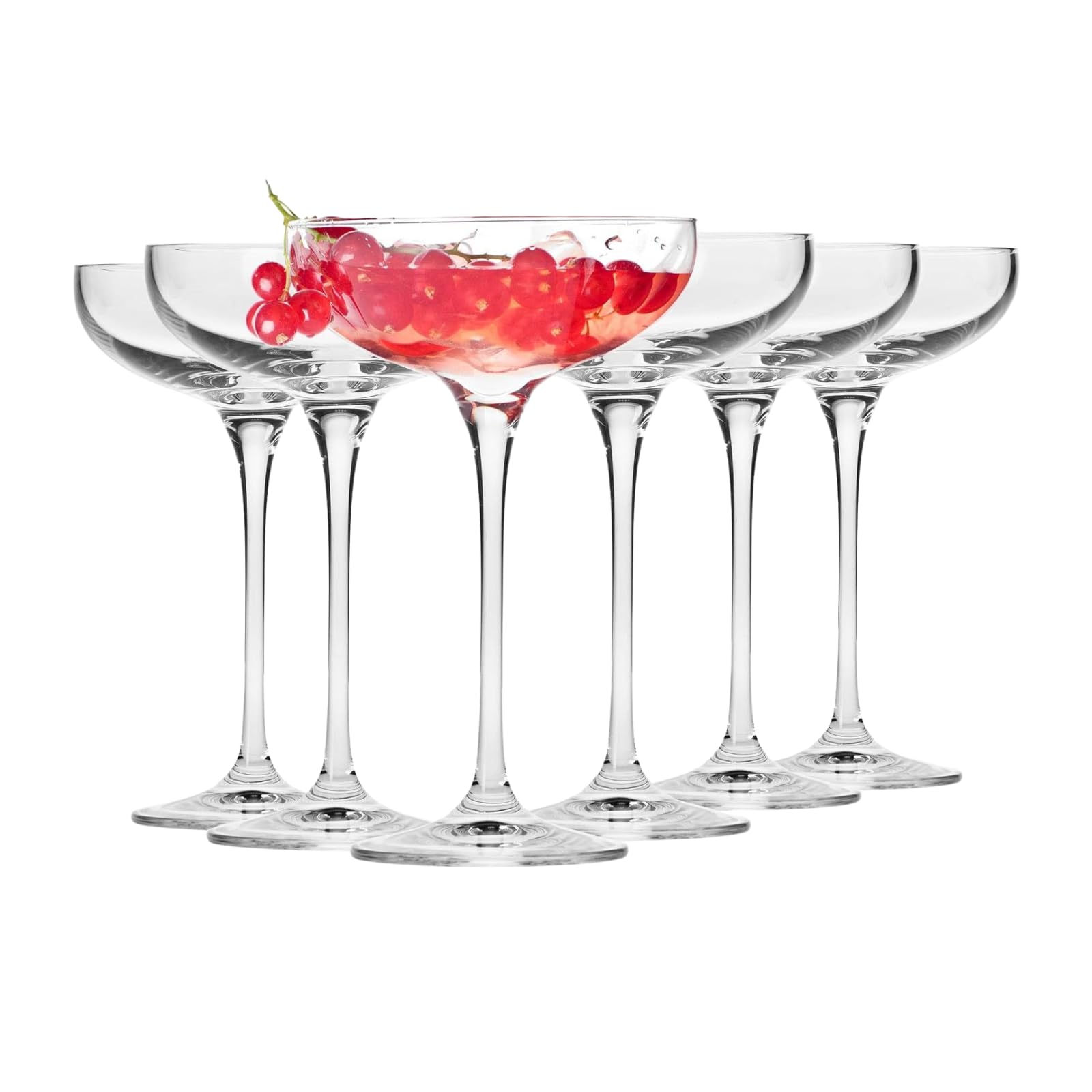 Krosno Champagne Coupe Glasses | Set of 6 | 8.1 oz | Harmony Collection | Perfect for Home Restaurants and Parties | Suitable for Serving Sparkling Wine | Dishwasher Safe | Gift Idea | Made in EU