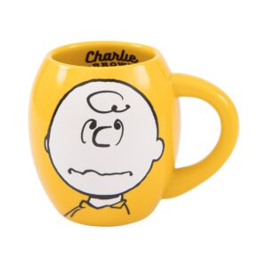 vandor peanuts charlie brown 18-ounce oval ceramic mug