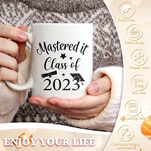 Cunhill Graduation Gifts for Mastering Degree, Mastered It 2023 Coffee Mug 11 oz Masters Graduation Mug Gifts Farewell Gifts for Her Him Women Men High School College Graduation (2023)