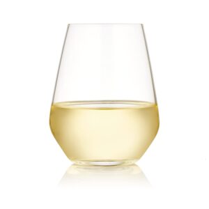 libbey signature greenwich stemless wine glasses set of 6, modern wine glasses for red and white wine, ideal kitchen christmas gifts for all occasions