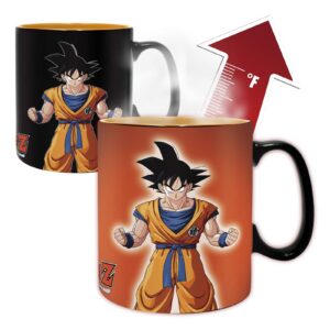 abystyle dragon ball z kakarot goku ceramic heat changing tea coffee mug 16 oz. features goku & his kanji dbz drinkware anime manga gift
