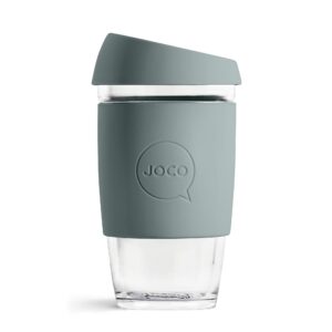 joco cup 16oz - eco-innovative borosilicate glass reusable classic cup - (army green)