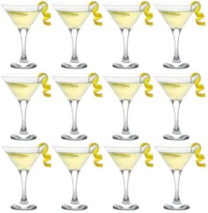 epure milano collection 12 piece stemmed martini glass set - for drinking martinis, manhattans, vodka, gin, and cocktails (martini glass (6 oz))