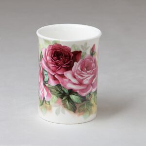 Grace Teaware Bone China Coffee Tea Mugs 9-Ounce, Assorted Set of 4 (Rose Petal Garden)