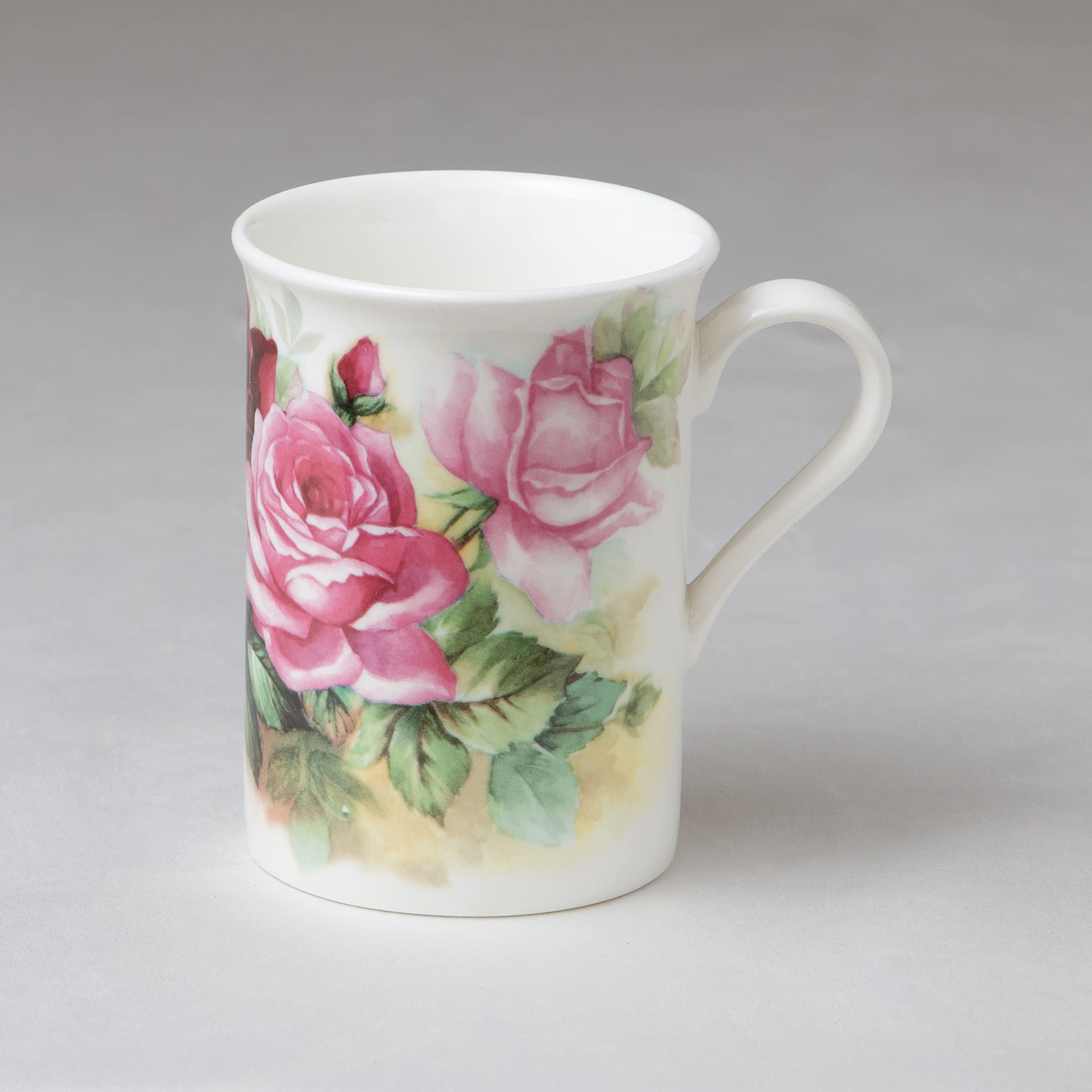 Grace Teaware Bone China Coffee Tea Mugs 9-Ounce, Assorted Set of 4 (Rose Petal Garden)