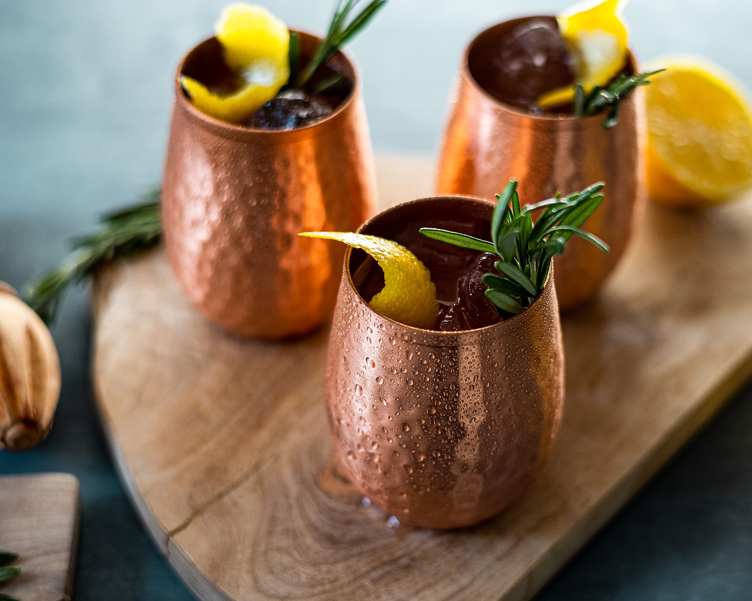 Kosdeg Copper Cups - 12 Oz set of 4 - A Unique Way To Enjoy Wine - The Perfect Pure Copper Tumbler for Water - Copper Drinking Cups Better Than Glasses or Plastic - Moscow Mule Copper Cup For Drinking