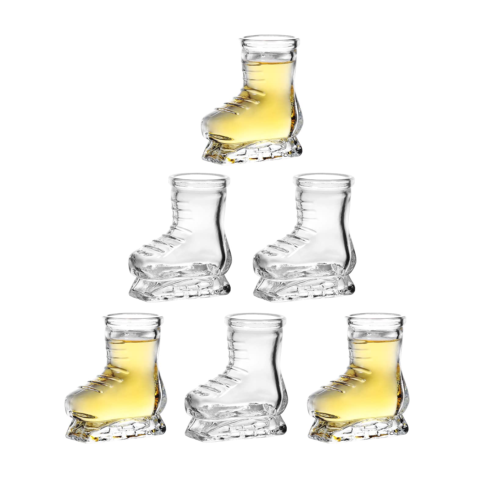 Dikbona , 1.5oz Shot Glass Set of 6/Cute/Ice Skates /Funny Shot Glasses