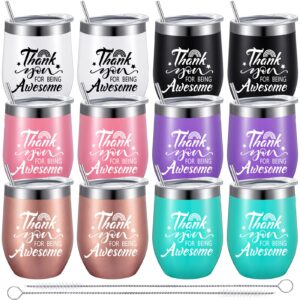 irenare 12 pieces thank you gifts thank you for being awesome inspirational appreciation birthday gifts for women men teacher wife mom dad sister friends coworkers insulated stainless steel tumbler