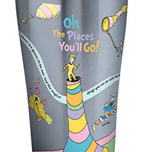 Tervis Dr. Seuss Oh the Places You'll Go Triple Walled Insulated Tumbler Travel Cup Keeps Drinks Cold & Hot, 20oz Legacy, Stainless Steel