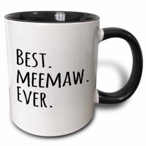 3drose best meemaw ever mug, 1 count (pack of 1), black