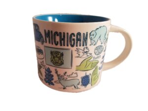 starbucks michigan been there series ceramic coffee mug, 14 oz