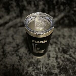 My Vocabulary Tumbler - Fuck This, That, You, Me, It..... - 20 oz Black Tumbler w/ Sliding Lock Lid - Funny Tumbler