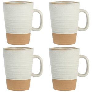 gibson elite 4 pack dreamweaver terracotta reactive 17 oz mug set - sand cream